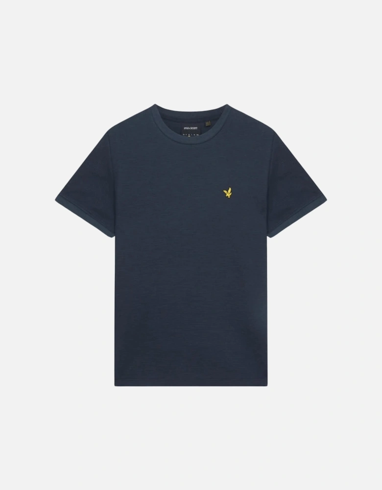 Lyle Scott Milano Trim Waffle Navy Blue T Shirt