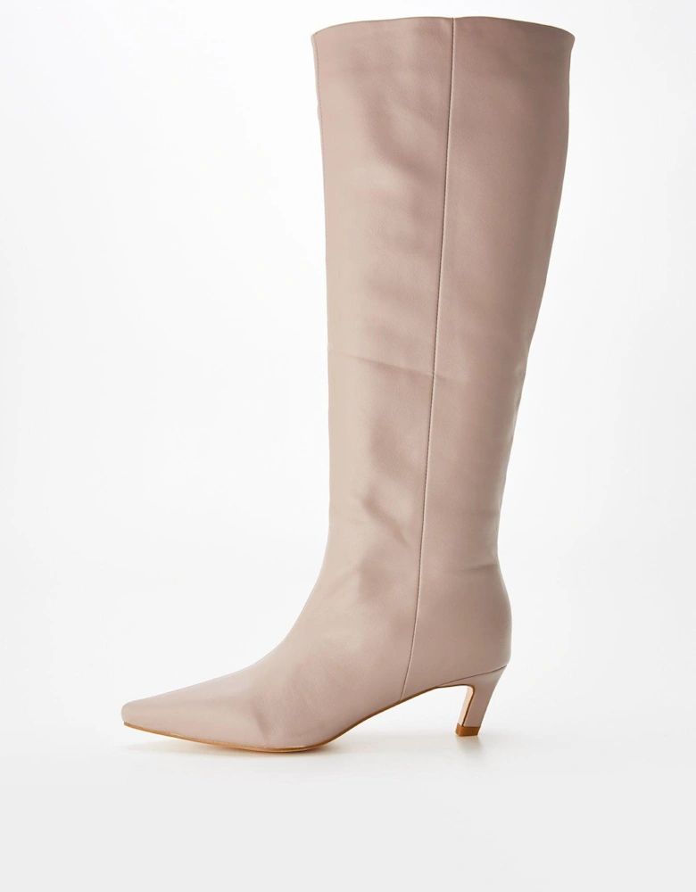 Flaura Knee High Boot - Taupe - Grey