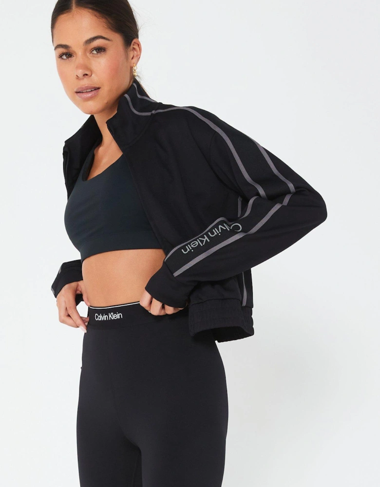 Zip Through Sports Jacket - Black