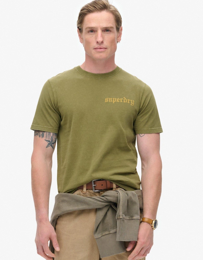 Tattoo Graphic T-shirt - Light Khaki