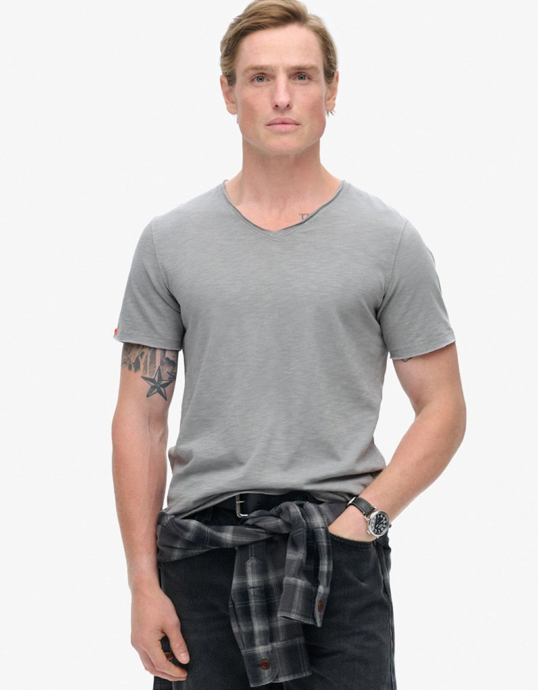 Studios Raw Edge V Neck T-shirt - Grey