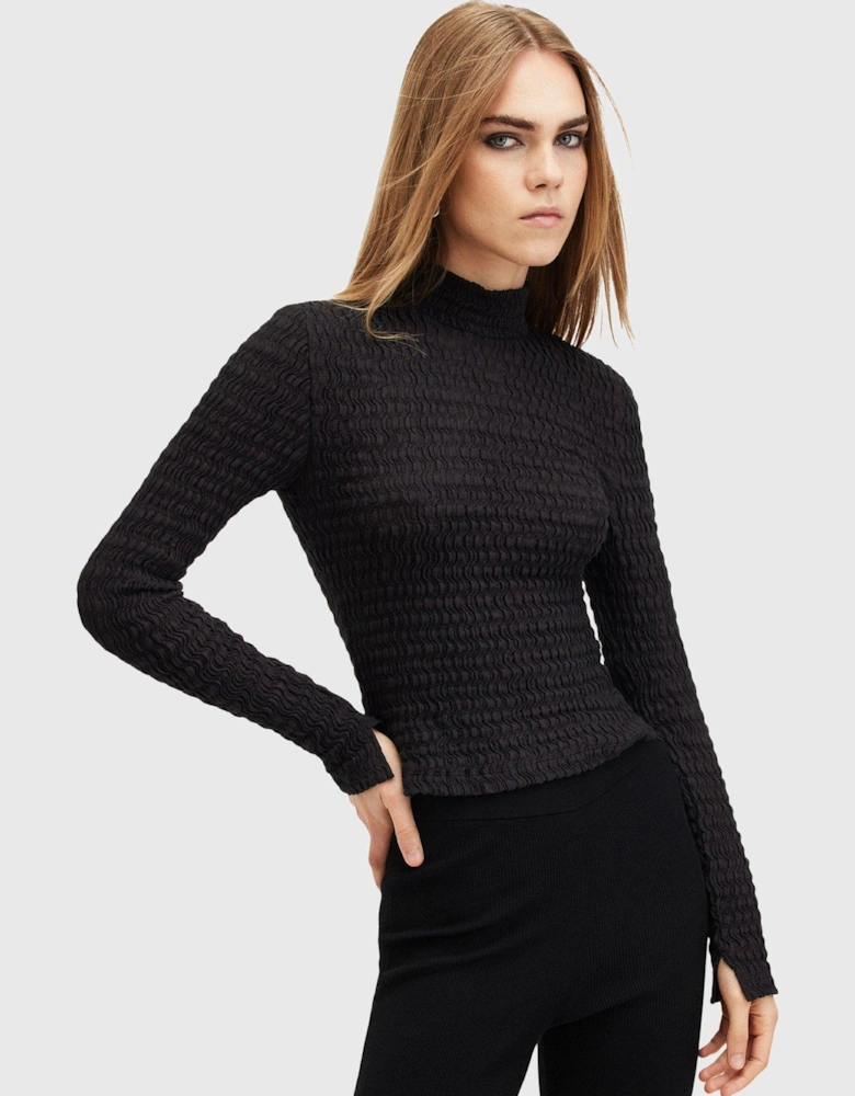 Connie Francesco Long Sleeve Top - Black