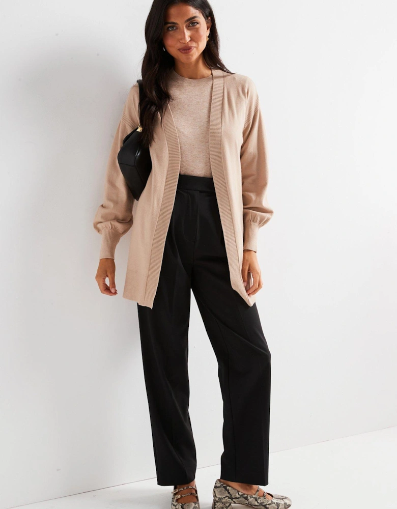 Edge To Edge Longline Cardigan - Natural