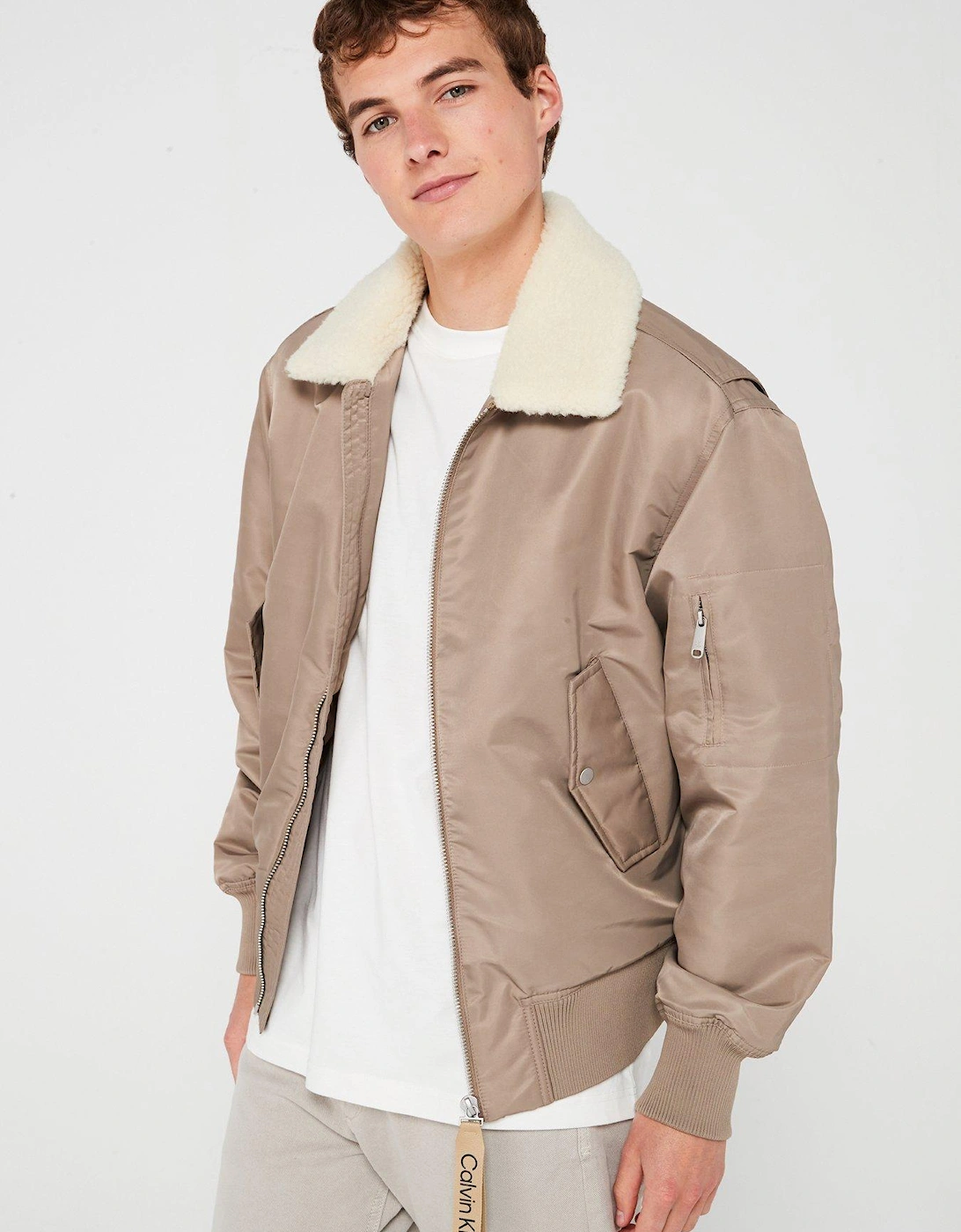 Aviator Sherpa Bomber Jacket - Natural, 5 of 4