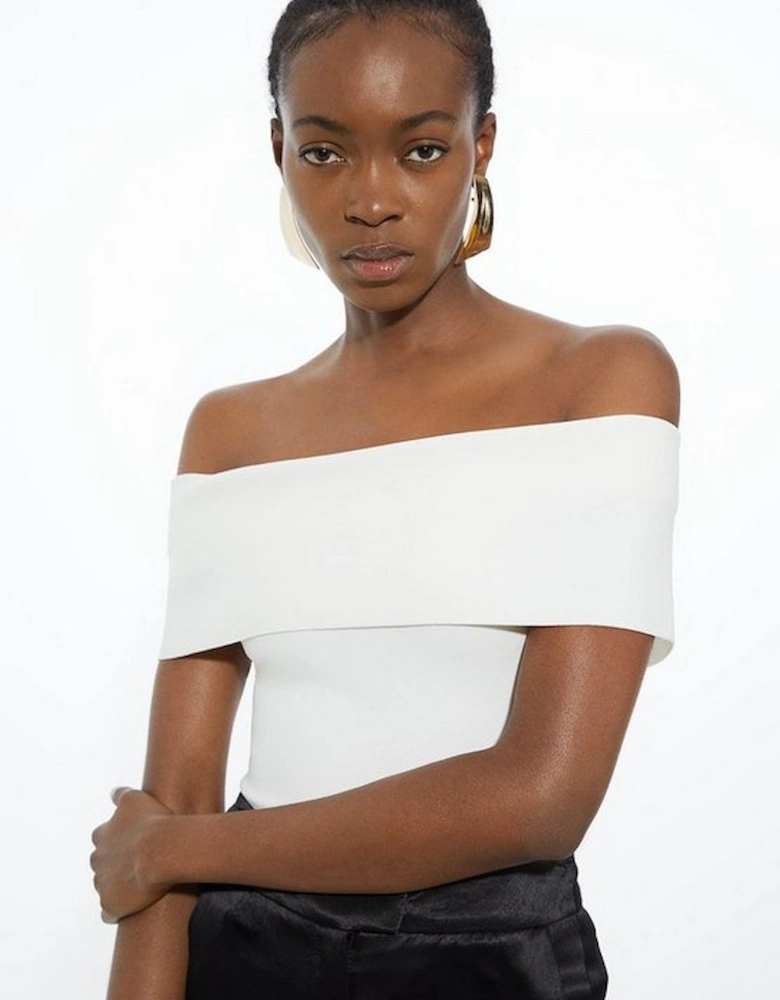 Figure Form Bandage Bardot Knit Top