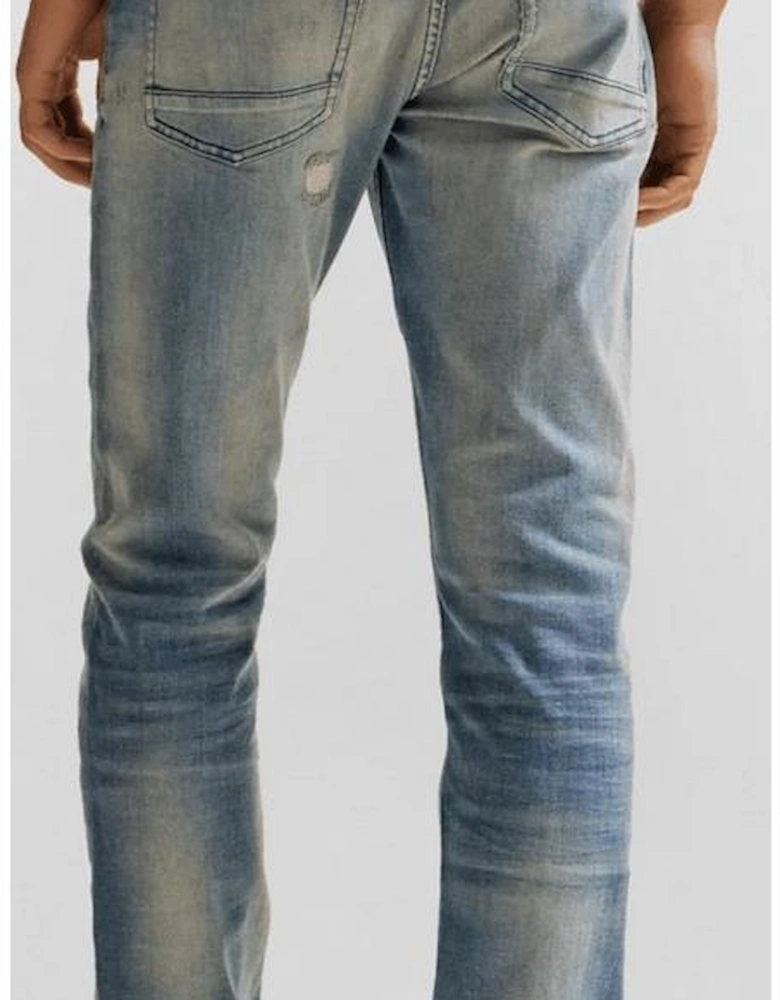 Delaware Regular Rise Slim Fit Beige Tinted Blue Jeans