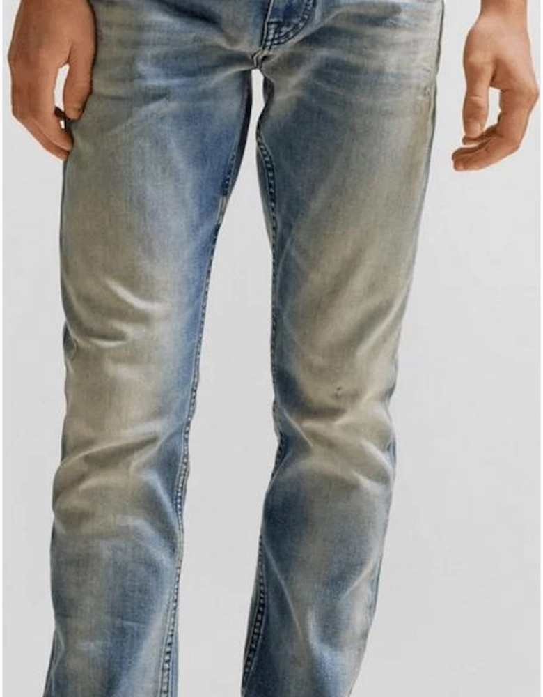 Delaware Regular Rise Slim Fit Beige Tinted Blue Jeans