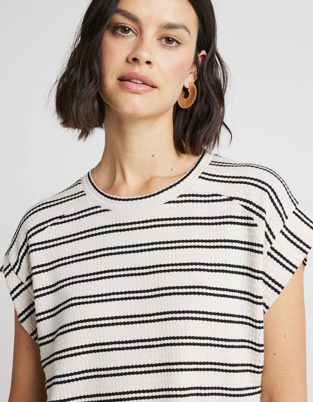 Stripe Turn Up Shirt - Cream