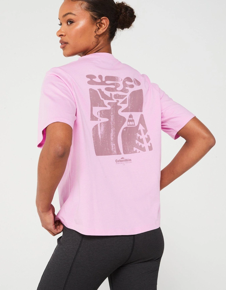 Womens North Cascades Graphic SS Tee - Pink