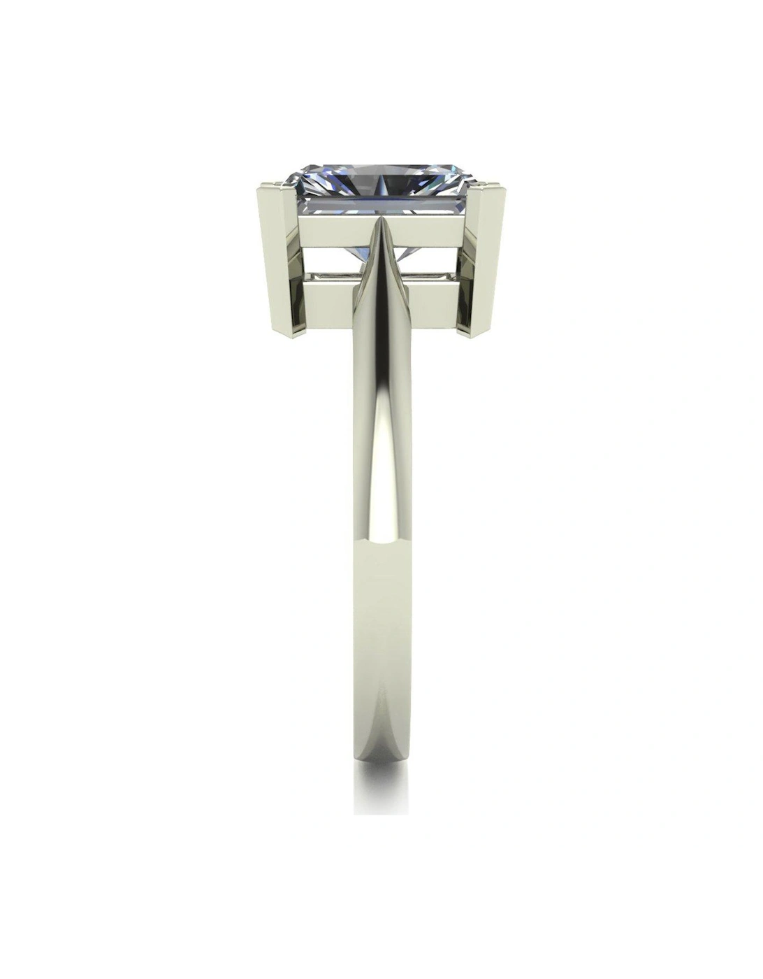 Statement Collection 9ct White Gold 2.7ct eq Radiant Cut Solitaire Ring