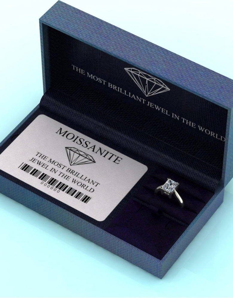 Statement Collection 9ct White Gold 2.7ct eq Radiant Cut Solitaire Ring