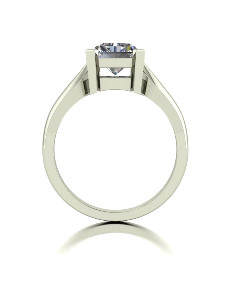 Statement Collection 9ct White Gold 2.7ct eq Radiant Cut Solitaire Ring