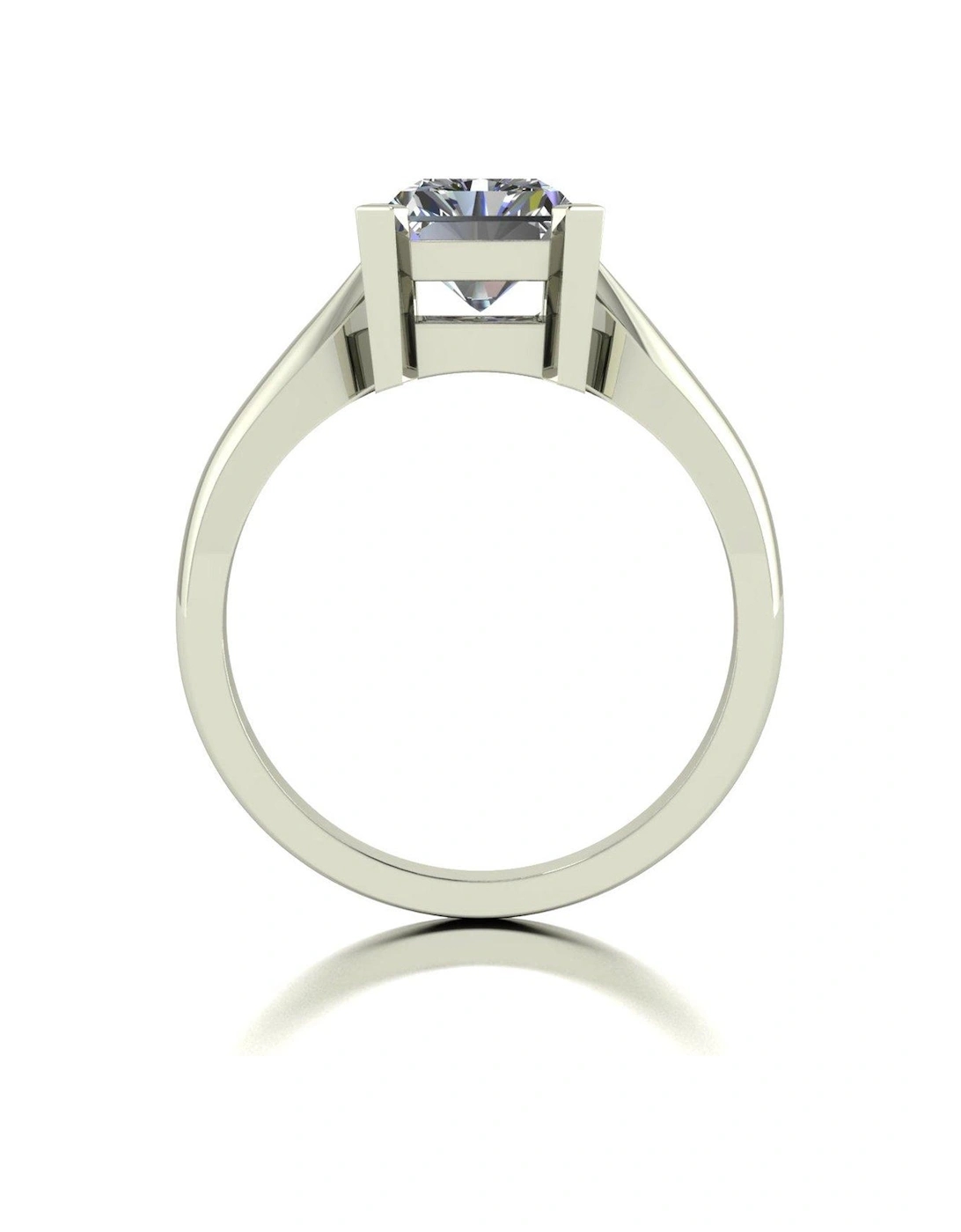 Statement Collection 9ct White Gold 2.7ct eq Radiant Cut Solitaire Ring