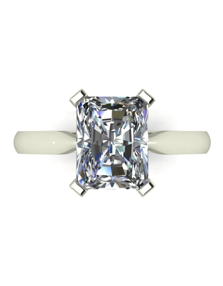 Statement Collection 9ct White Gold 2.7ct eq Radiant Cut Solitaire Ring