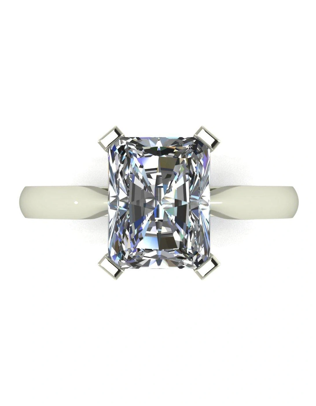 Statement Collection 9ct White Gold 2.7ct eq Radiant Cut Solitaire Ring