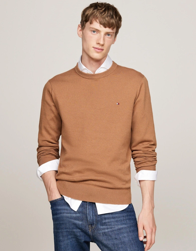 Organic Cotton Cashmere Mens Crew Sweater