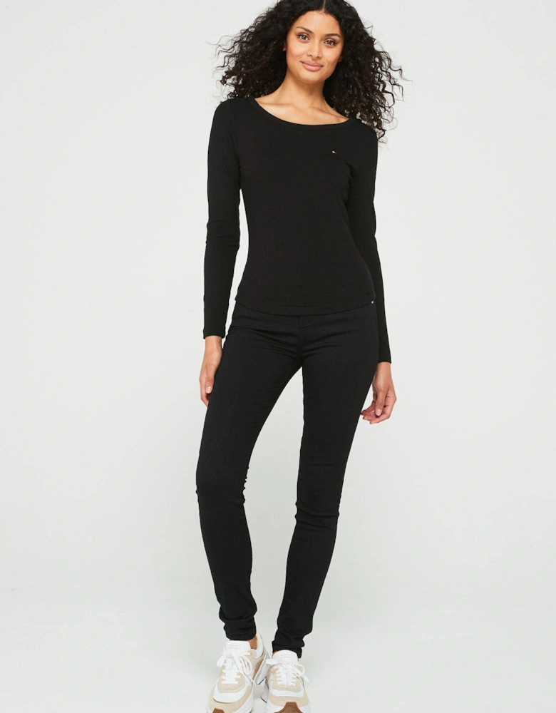 Slim Long Sleeve Top - Black