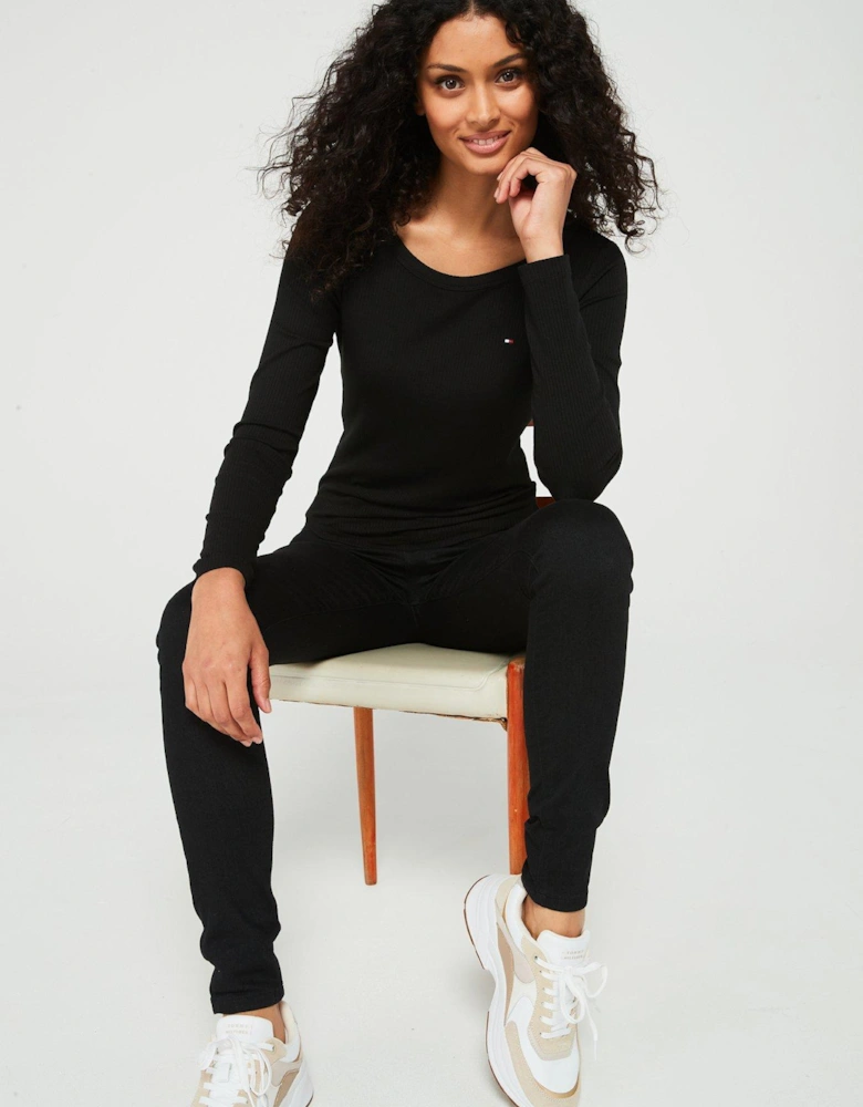 Slim Long Sleeve Top - Black