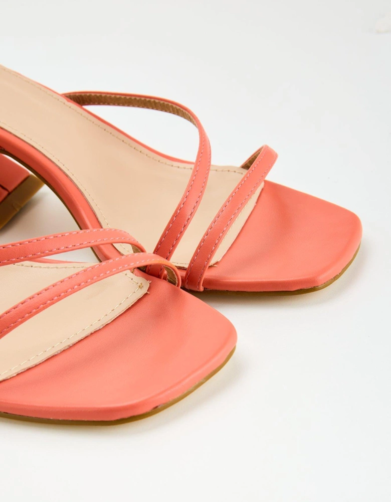 Runika Heel Detail Sandal - Coral