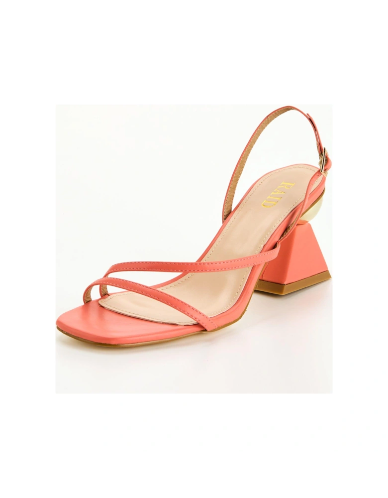 Runika Heel Detail Sandal - Coral