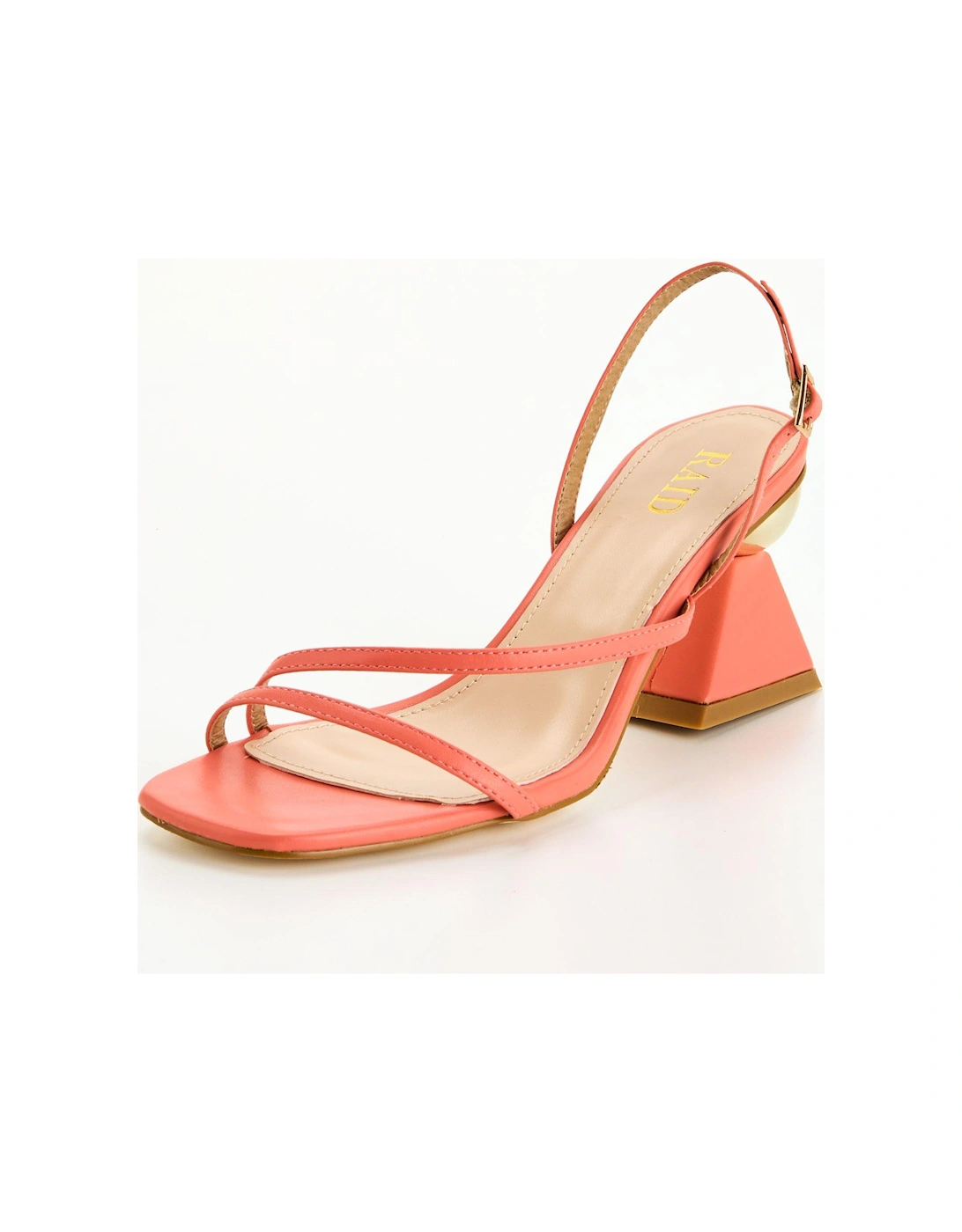 Runika Heel Detail Sandal - Coral