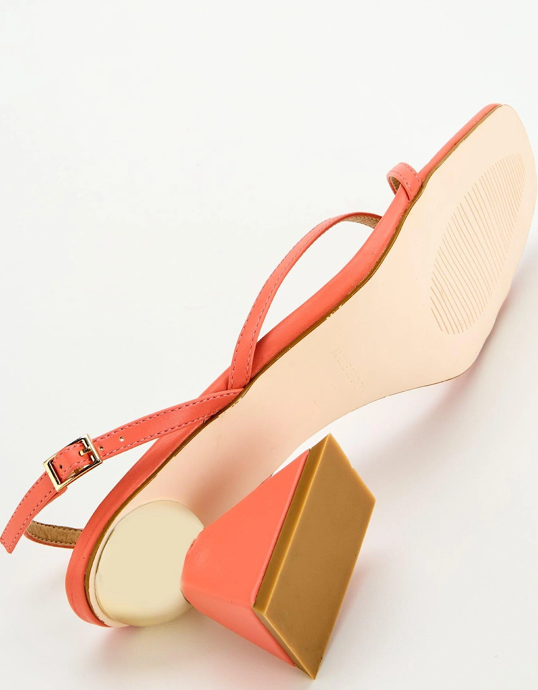 Runika Heel Detail Sandal - Coral