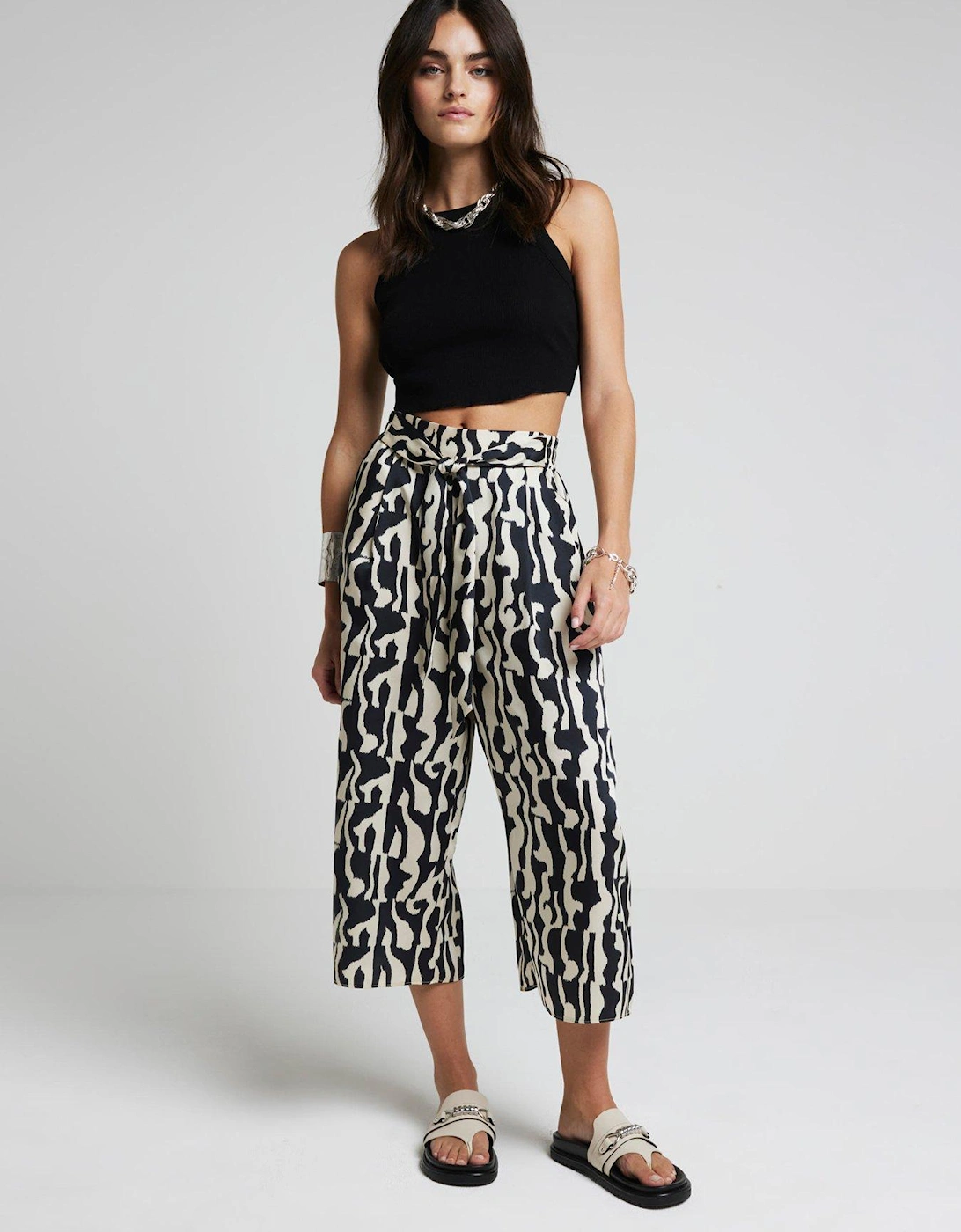 Printed Culotte - Black