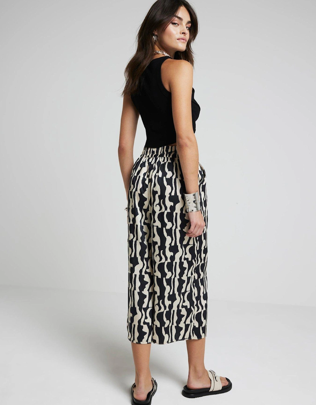 Printed Culotte - Black