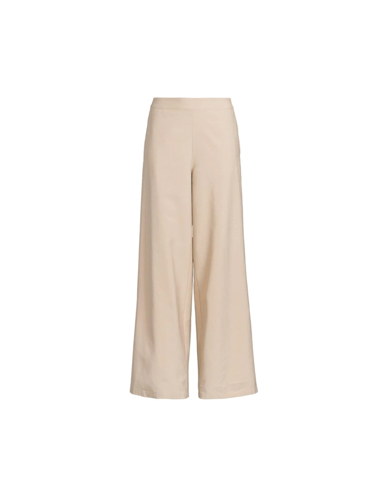 Wide Leg Trousers - Light Beige