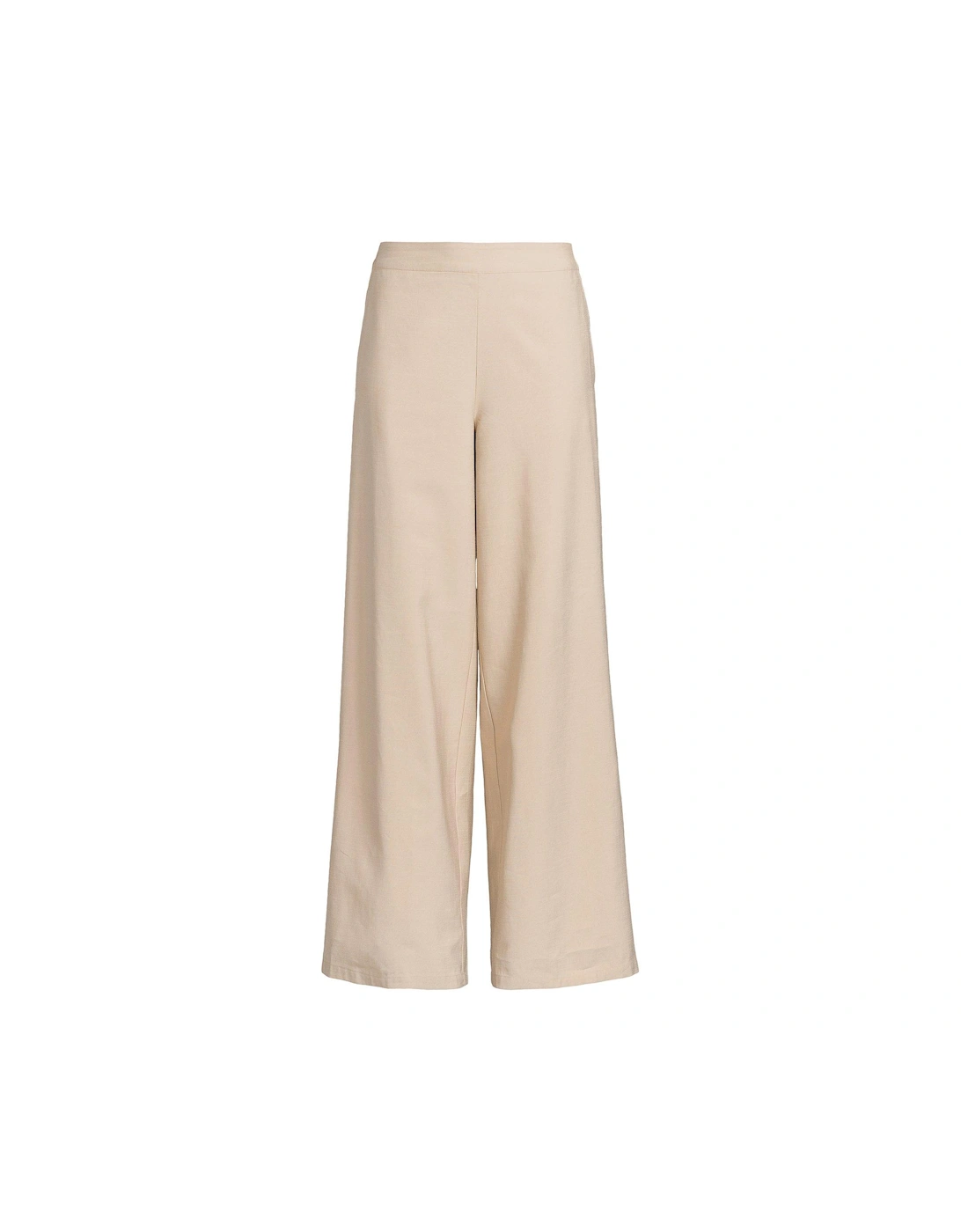 Wide Leg Trousers - Light Beige