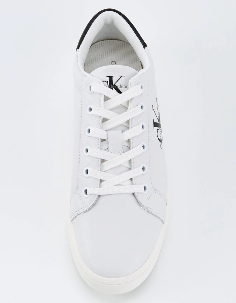 Classic Cupsole Lace Up Trainer - White - Black