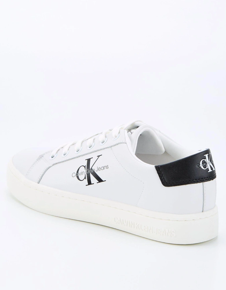 Classic Cupsole Lace Up Trainer - White - Black