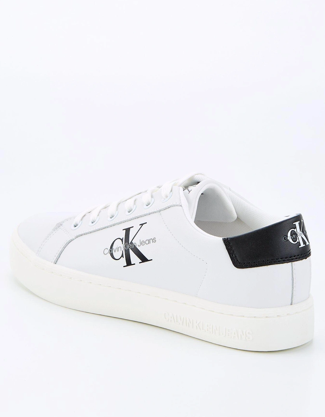 Classic Cupsole Lace Up Trainer - White - Black