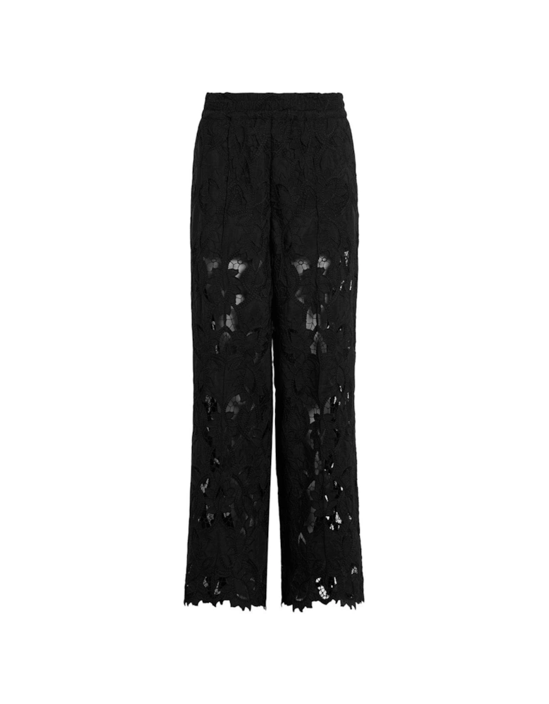 Charli Embroidered Straight Fit Trousers - Black