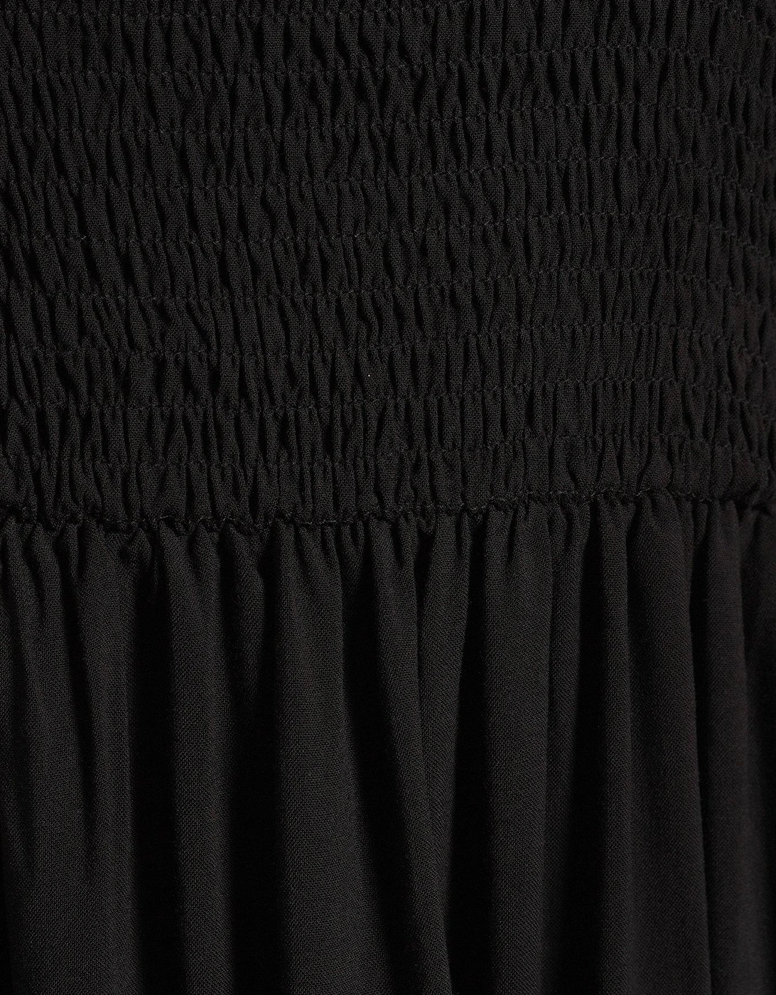 Ruched Maxi Dress - Black
