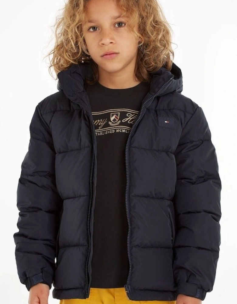 NAVY PUFFER JACKET