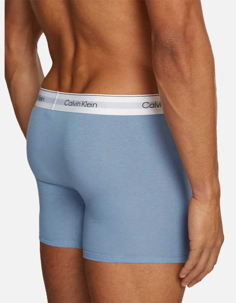 3-Pack Modern Cotton Boxer Briefs, Blue/Grey/Navy
