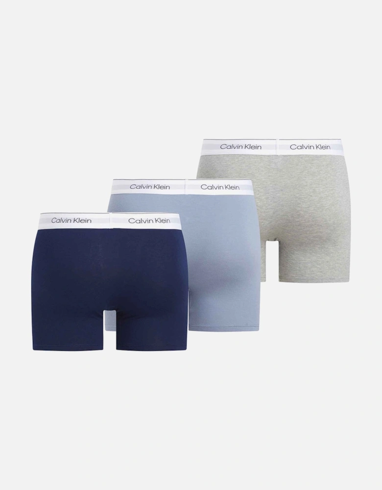 3-Pack Modern Cotton Boxer Briefs, Blue/Grey/Navy