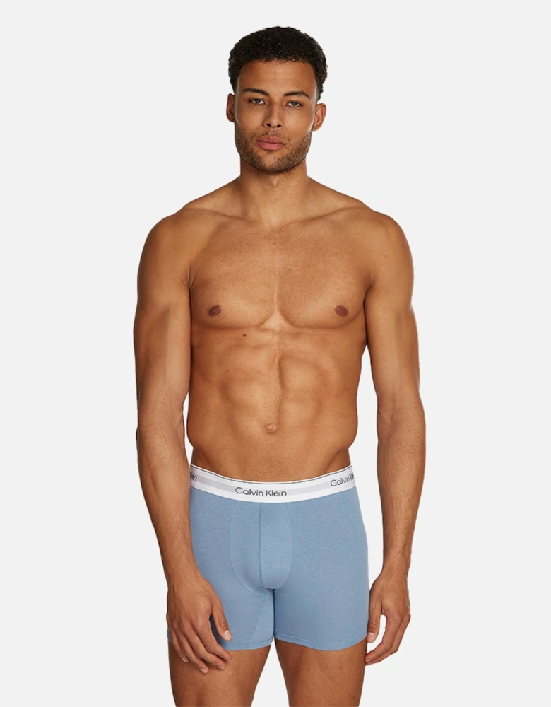 3-Pack Modern Cotton Boxer Briefs, Blue/Grey/Navy