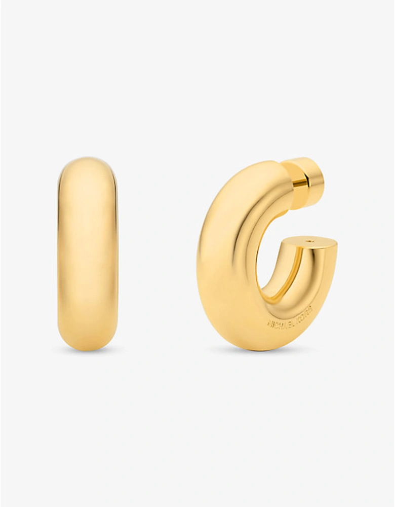 Small Precious Metal-Plated Brass Hoop Earrings