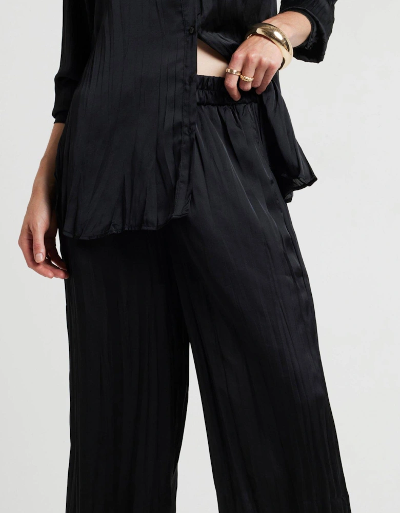 Crinkle Elasticated Trousers - Black