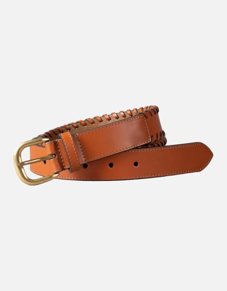 Wray Whip Stitch Leather Belt