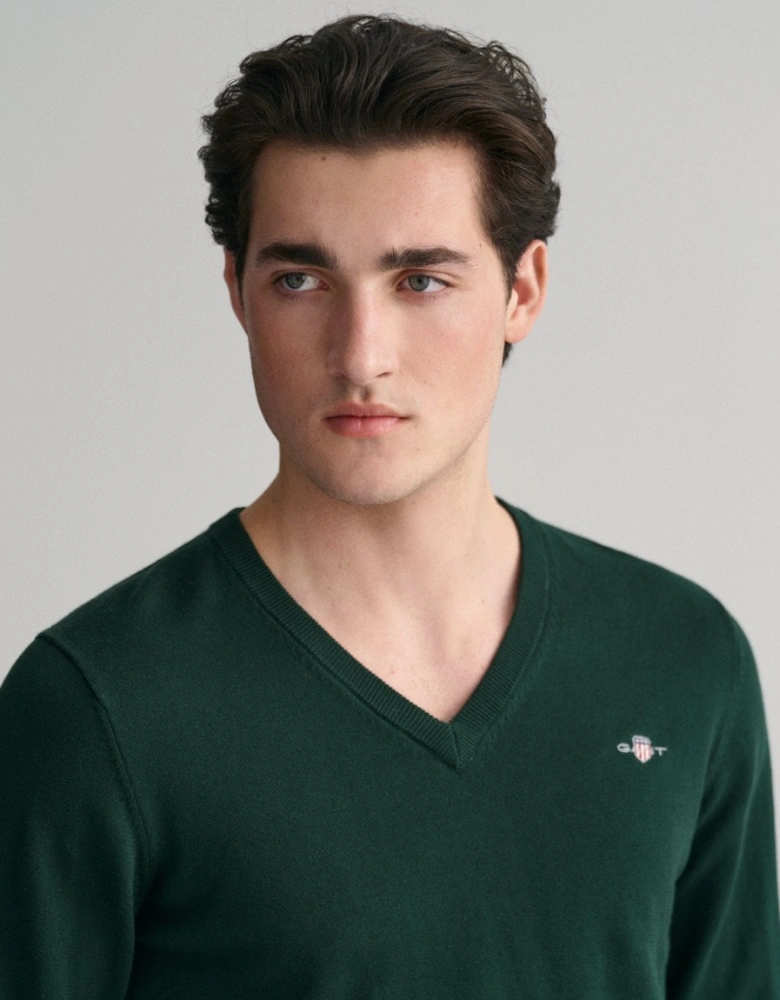 Mens Classic Cotton V-Neck Jumper