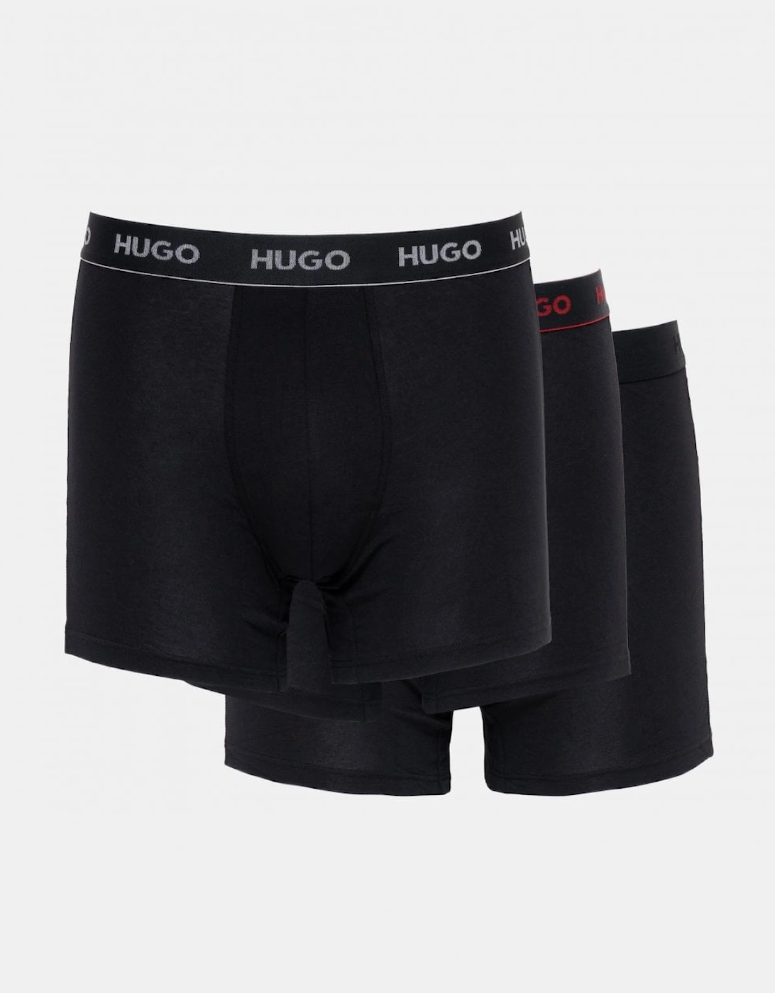 HUGO Mens Three-Pack of Stretch Cotton Boxer Briefs with Logos, 5 of 4