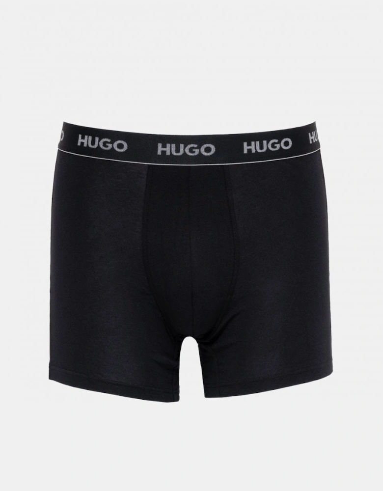 HUGO Mens Three-Pack of Stretch Cotton Boxer Briefs with Logos