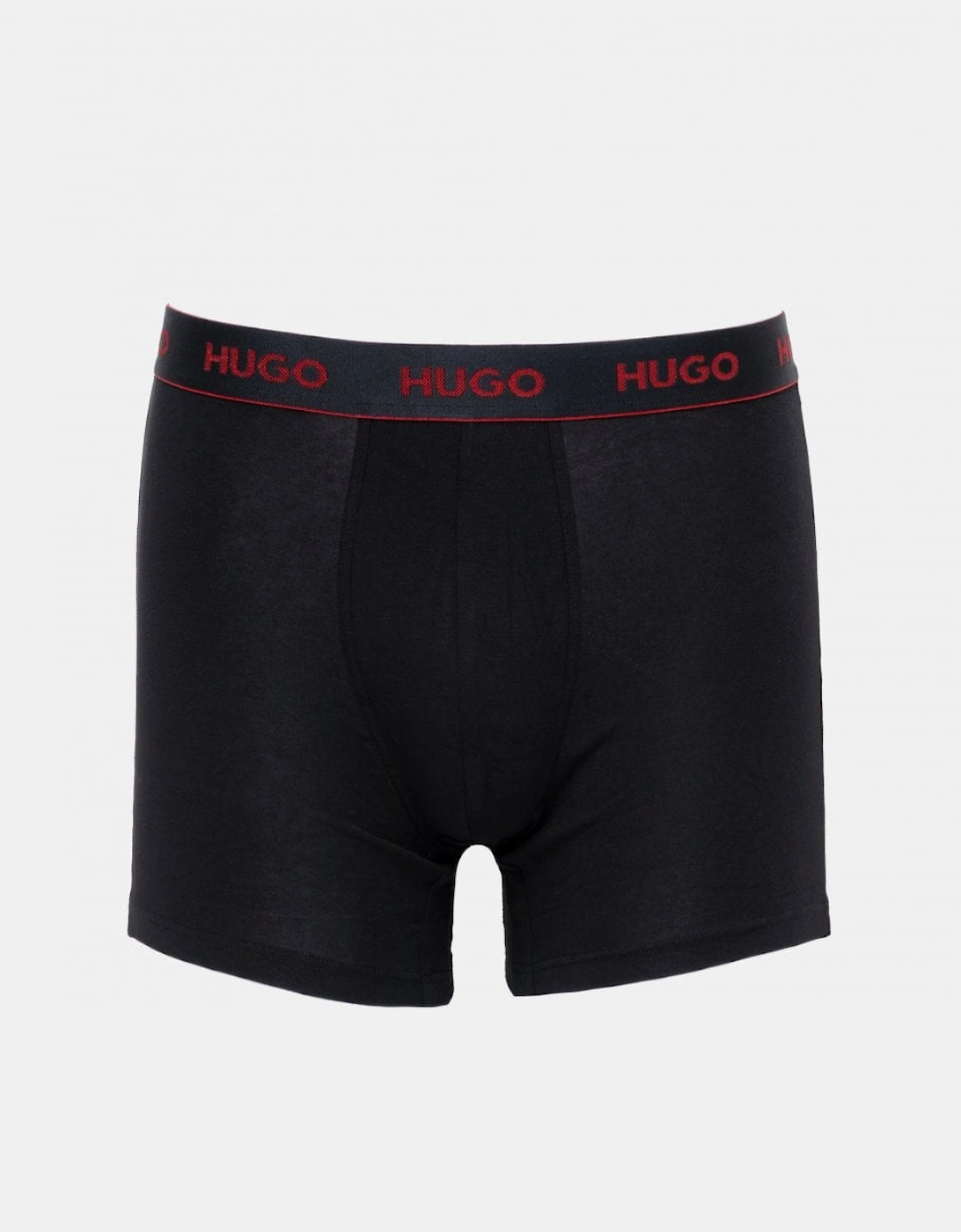 HUGO Mens Three-Pack of Stretch Cotton Boxer Briefs with Logos