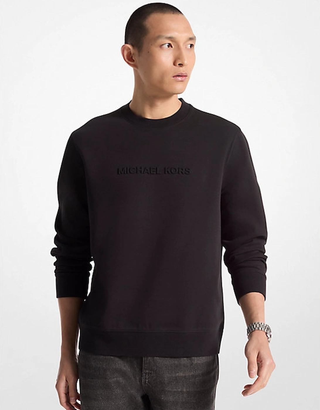 Logo Embossed Cotton Blend Sweater, 2 of 1