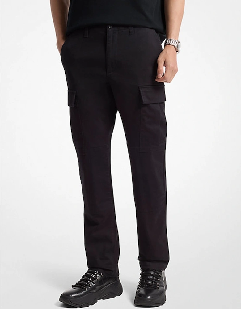 Slim-Fit Cotton Blend Sateen Cargo Pants