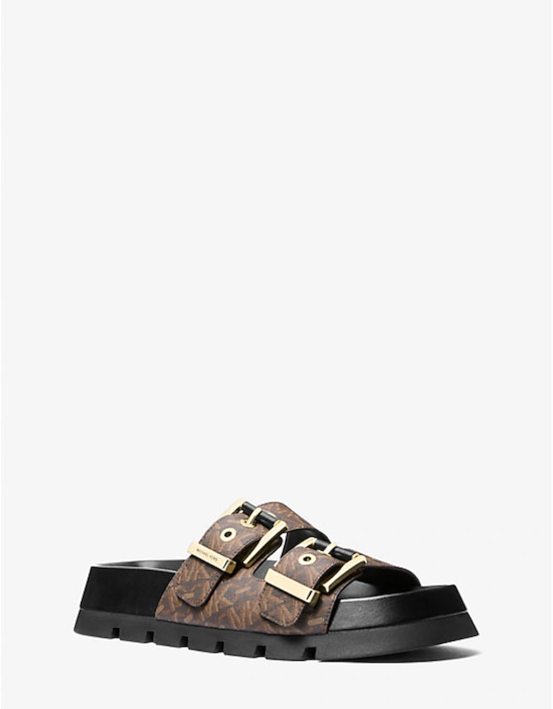 Colby Empire Monogram Flatform Slide Sandal