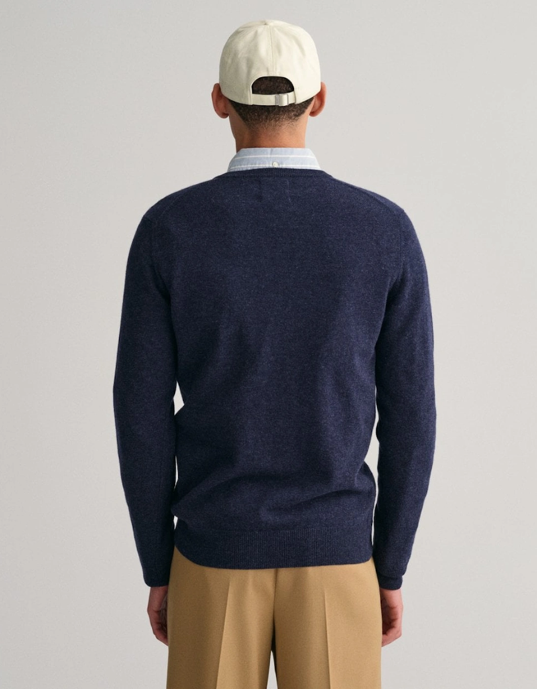 Mens Superfine Lambswool V-Neck Jumper